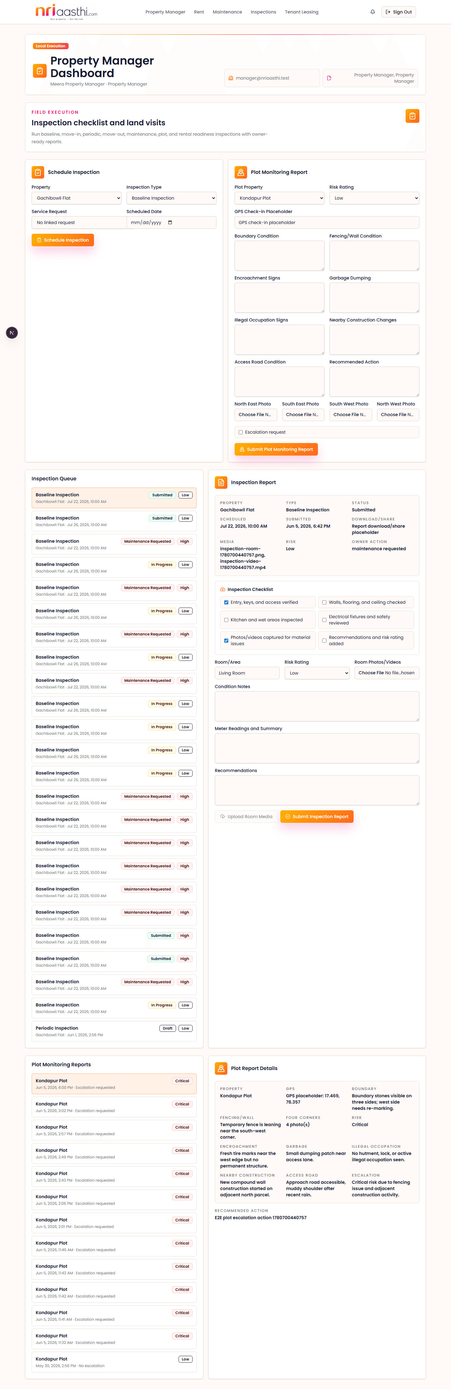 Property Manager dashboard screenshot